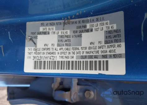 2017 Toyota Yaris Ia z USA, uszkodzony, nr VIN 3MYDLBYV1HY147211